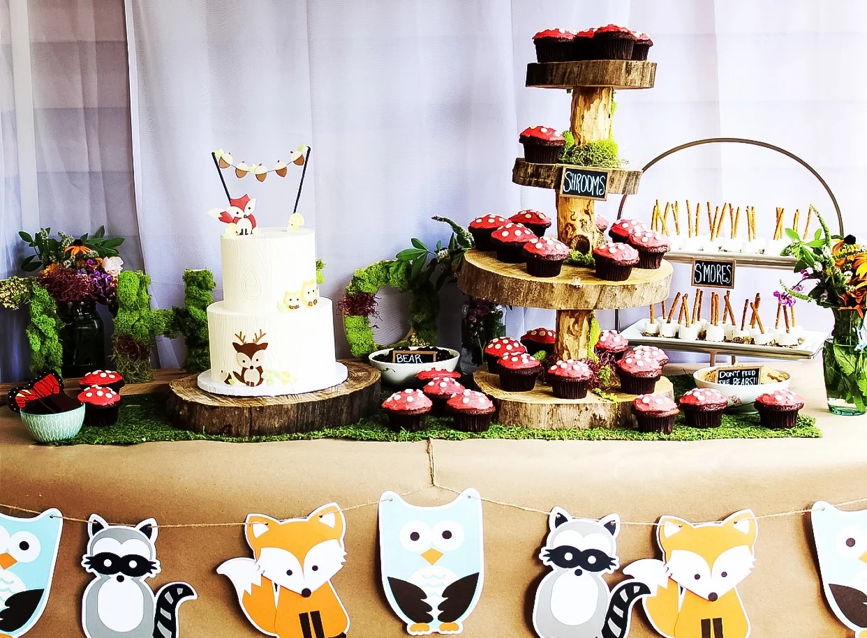 Woodland 1st sales birthday decorations
